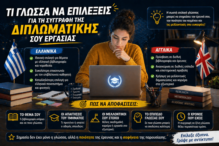 Τι Γλώσσα να Επιλέξεις για τη Συγγραφή της Διπλωματικής σου Εργασίας